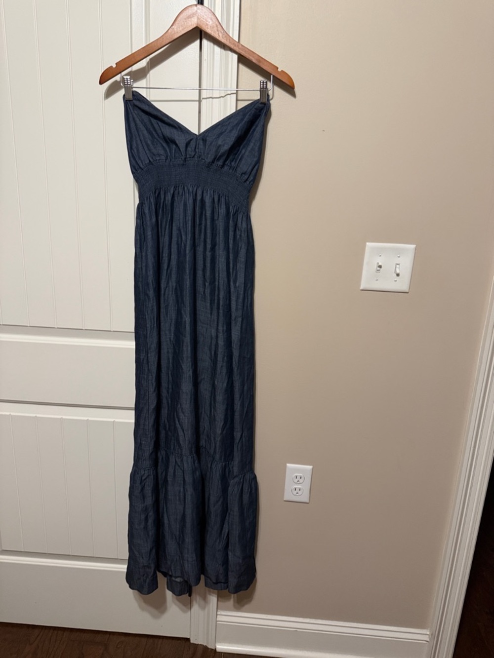 Denim  Halter Maxi Dress
